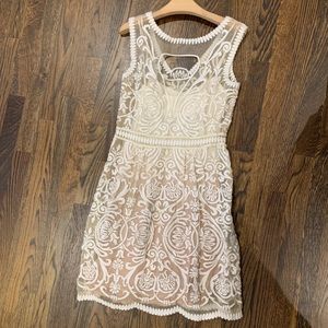 BHLDN White/Cream Embroidered Lace Dress